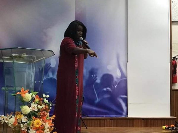 Diana Antwi Hamilton gives sermon in church