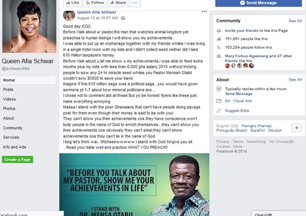 Afia Schwarzenegger Shades Pastor Mensah Otabil 1