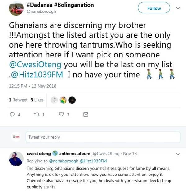 Nana Boro, Chemphe and Cwesi Oteng Trade Blows on Social Media