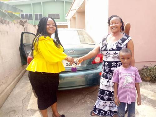 Selina Boateng Gifts Toyota Corolla to mum