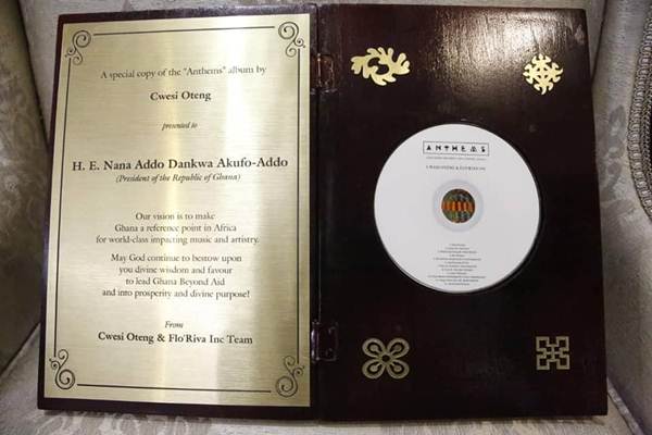President Akufo-Addo Congratulates Cwesi Oteng on Anthems Album