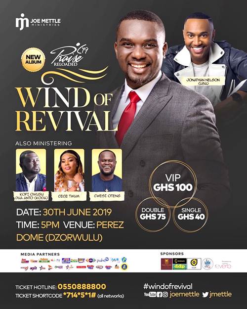 Joe Mettle Praiz Reloaded Concert Set for June 30th 2019