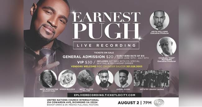 Earnest Pugh Adds More Star-Power To “OUTPOUR” Live Recording