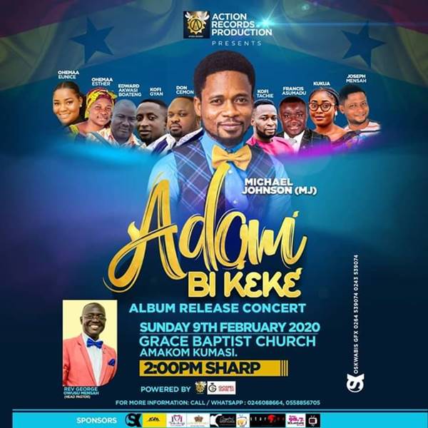 MJ ; Top List Gospel Artists To Perform At MJ "Adom Bi K3k3" Album Release Concert