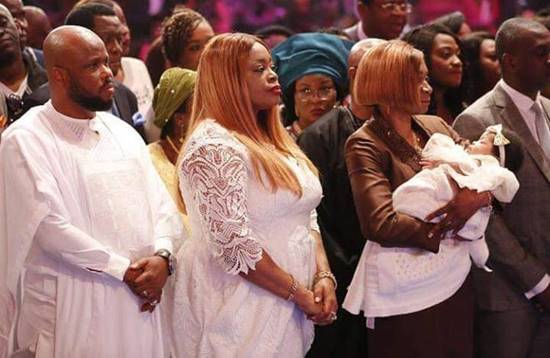 Gospel Musician, Sinach & Husband Dedicate Daughter In Church