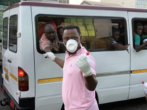 Prophet Nigel Gaisie Shares Hand sanitizers and Face Masks 