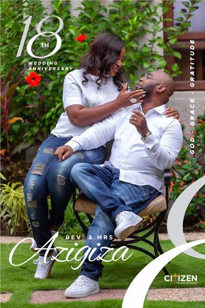 Rev Azigiza Jnr, Wife Mark 18th Marriage Anniversary With Adorable Family Portrait (PHOTOS) 