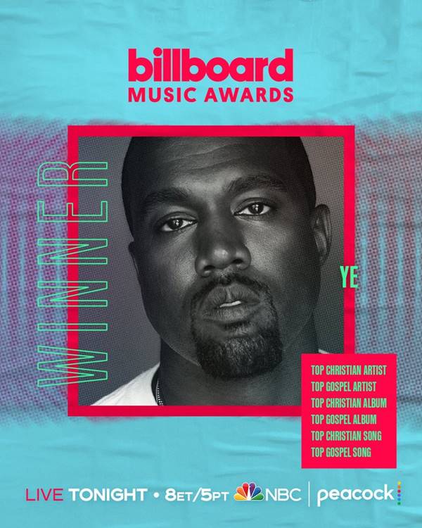 Kanye West wins Top Gospel Artist at the Billboard Music Awards 2022
