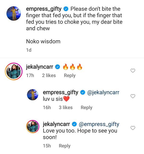 Award Winning American Musician Jekalyn Carr Follows Empress Gifty