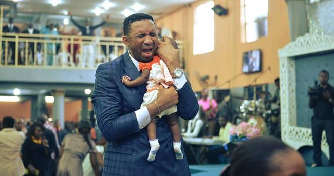 FLASHBACK: “Dead Baby Prayed Back To Life” Yesterday At The Liberation City Church