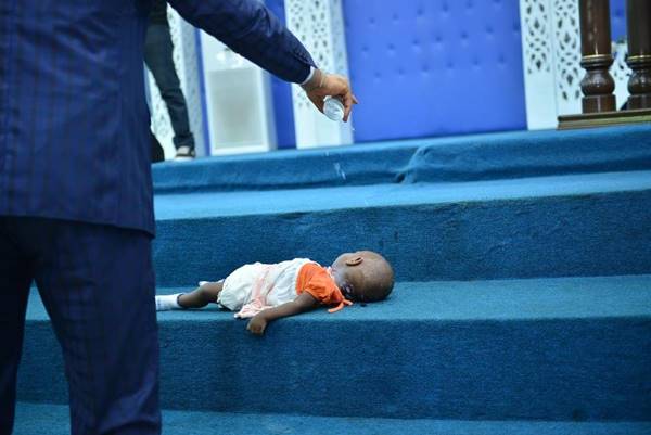 FLASHBACK: “Dead Baby Prayed Back To Life” Yesterday At The Liberation City Church