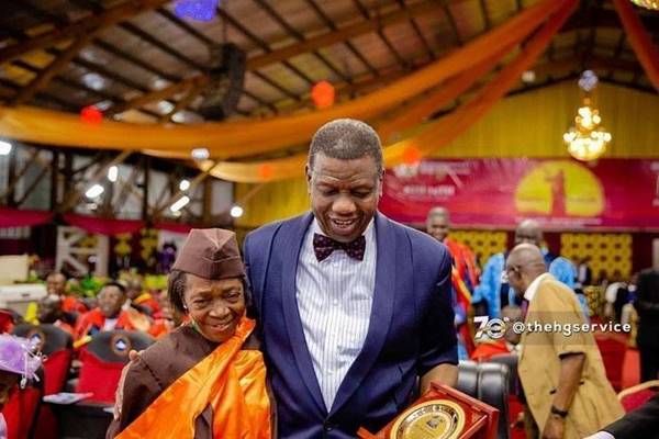 Pastor Enoch Adeboye Celebrates Oldest Graduating Bible College Student