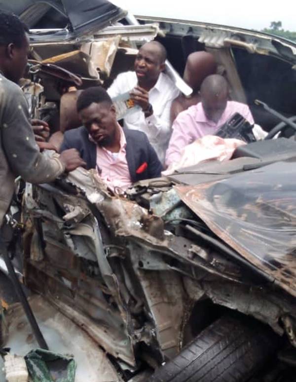 Dunsin Oyekan Miraculously Survives Gory Car Accident Unscathed