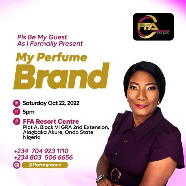 Funke Felix Adejumo Is Set To Launch Her Perfume Brand, “FFA Fragrance”