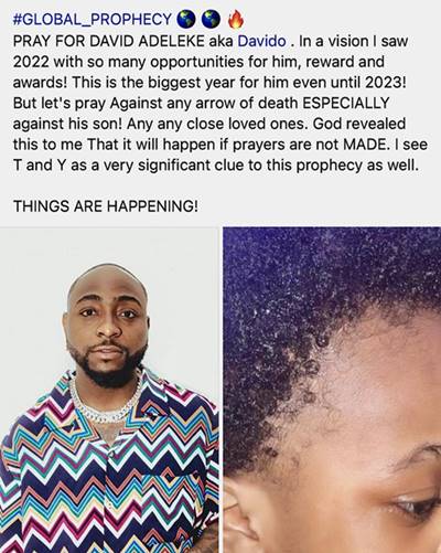 “There is Still A Second Part of The Prophecy, Which Prayers Must be Made or Else Tragedy” – Prophet Samuel King To Davido 